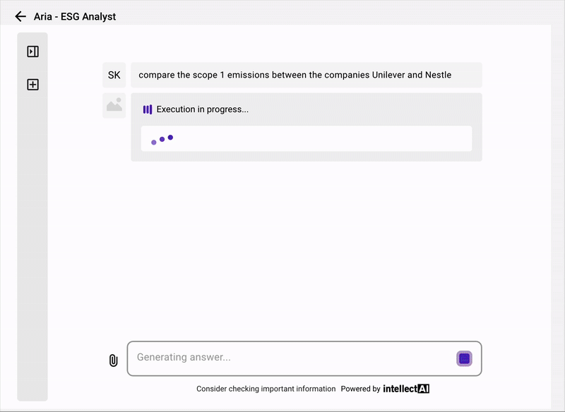 Natural language queries are answered using company-specific documents.
Each response is explainable through TRACES and links to the underlying source material.