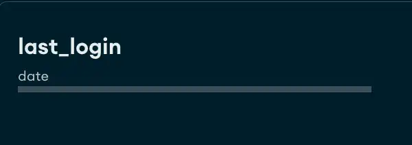 Example of a field with a single data type