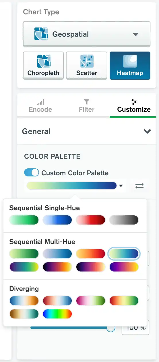 Custom color palette selection