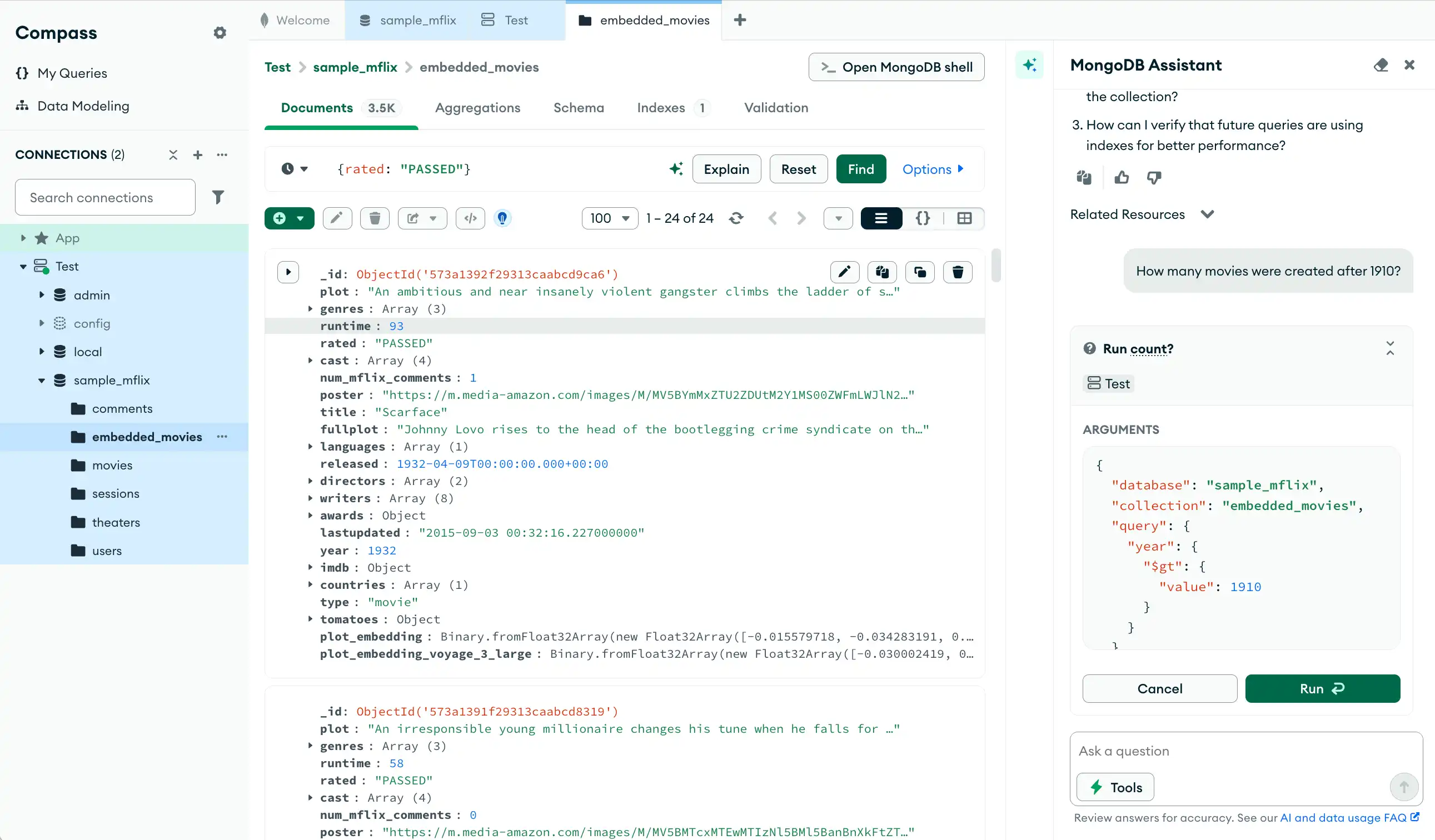 |compass| Page with opened AI drawer