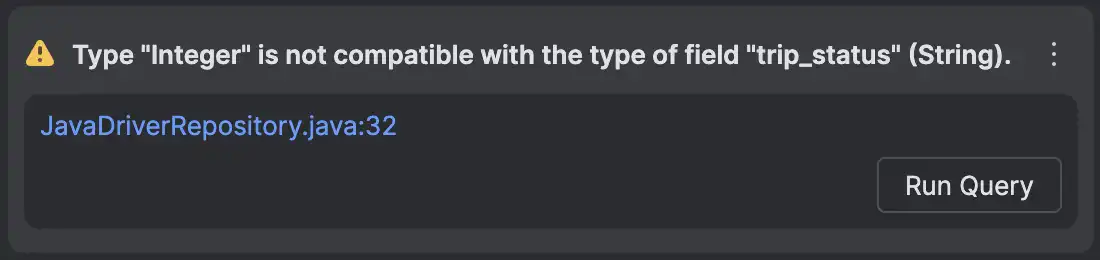 Type Validation Warning