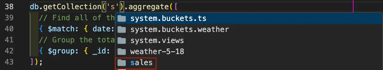 Get collection autocomplete