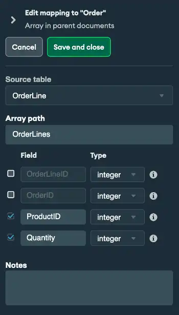 Order Mapping Rule Example